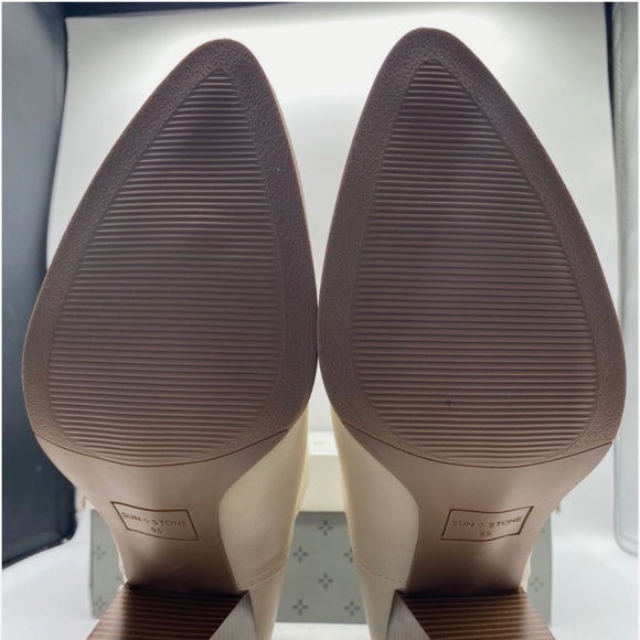 The Eliza Women's Faux Leather Almond Toe Ankle Boots by Sun + Stone - Picture 6 of 6